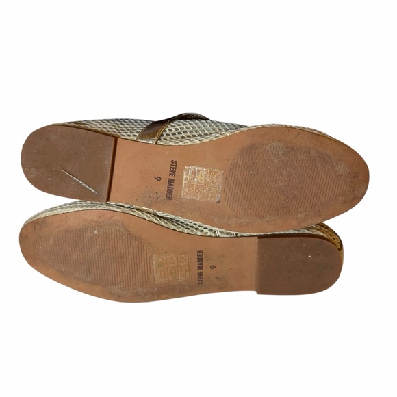 Steve Madden Gold Mesh Dreaming Ballet Flats Shoes Mary Janes Buckle Women 9 - Picture 7 of 7